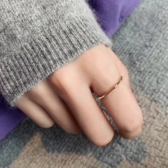 Bamboo ring female light luxury niche design - Picture 3 of 5